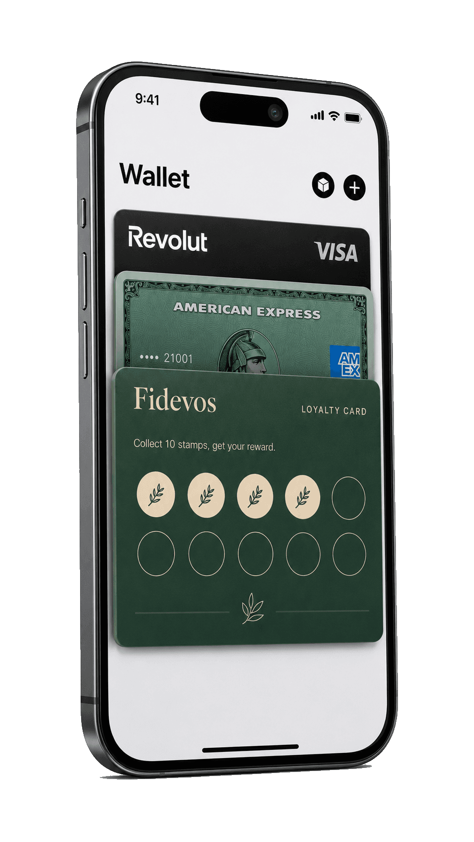 Fidevos loyalty card in a mobile wallet.